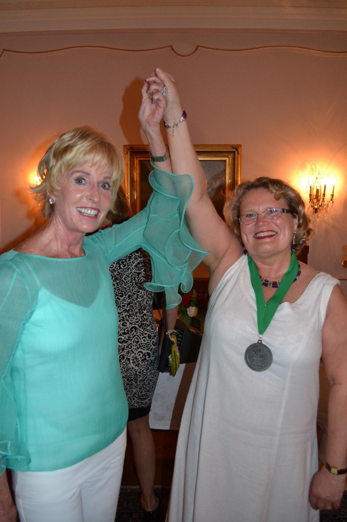 2013 Athletic Achievement Award!Coach and Cecilie Strommen. Photo by Gail Scott, Washington Diplomat 