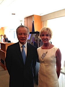 Coach Kemper and H.E. Yesui, Ambassador of the Peoples republic of China to the United States at The Department of State. 