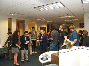 Mr. Wyne signs copies of his book 