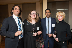 Adam Dole, Jacqueline Kazil, Nayan Jain, and Coach Kathy Kemper