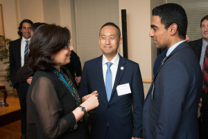 Mrs. Gouri Mirpuri (Singapore), Sokwoo Rhee, and Nayan Jain 